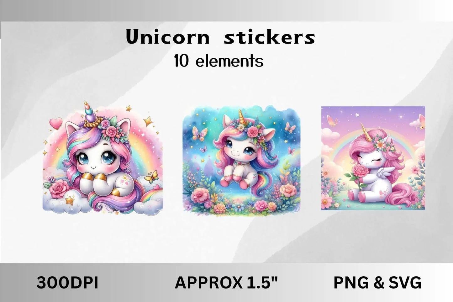 Unicorn stickers - CraftsyWay