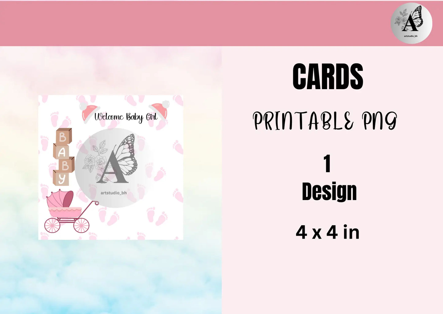 Baby Girl Giveaway Card - CraftsyWay