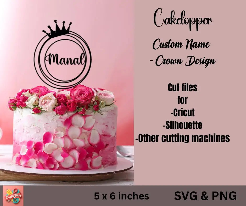 Custom Name Cake Topper β Crown Design - CraftsyWay