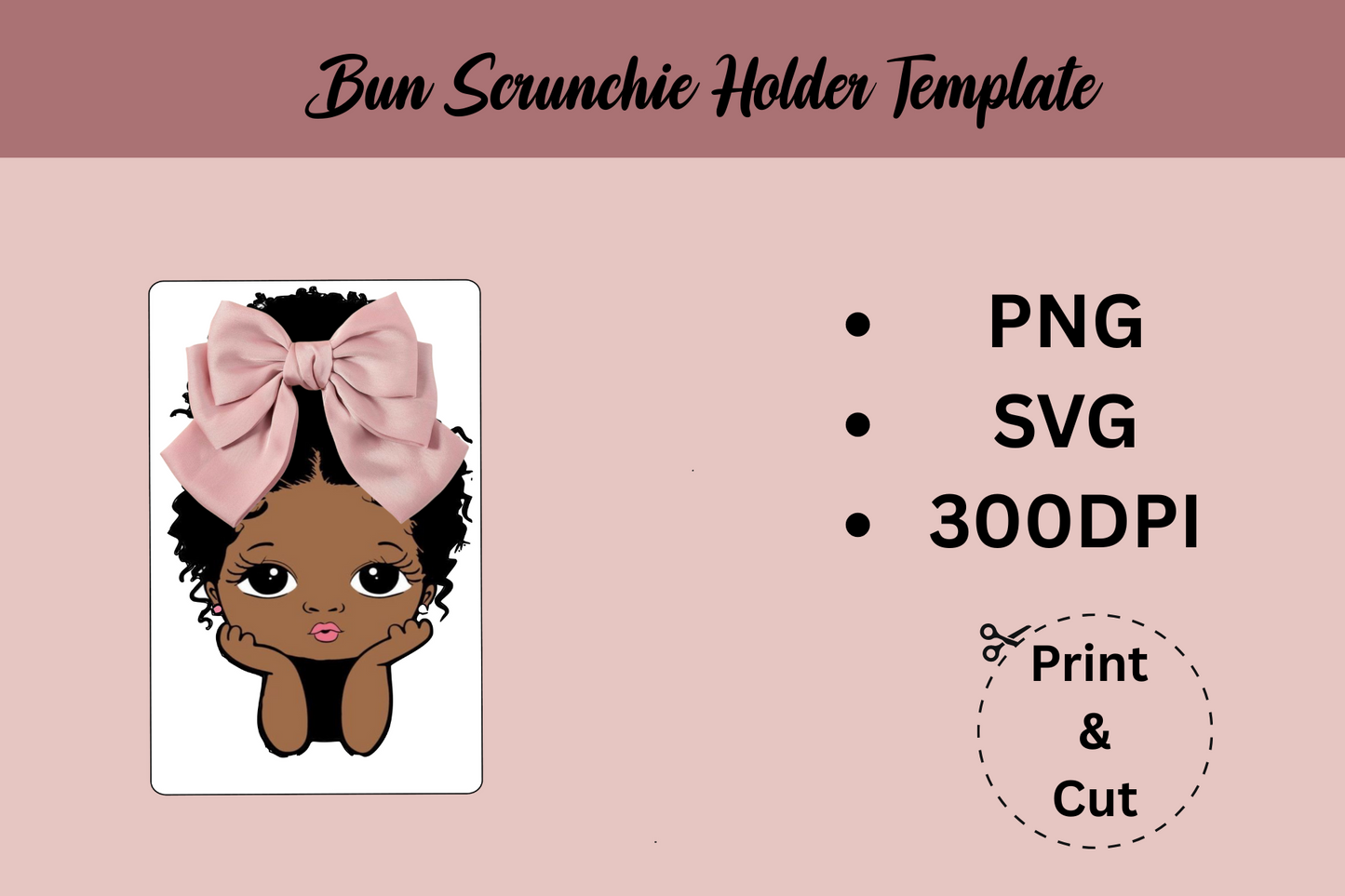 Bun Scrunchie Holder Template | PNG & SVG - CraftsyWay