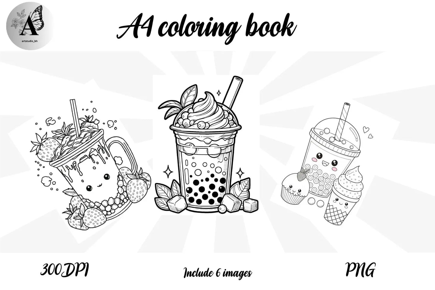 Boba coloring page - CraftsyWay