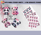 Close-up of kawaii panda design from sticker sheet