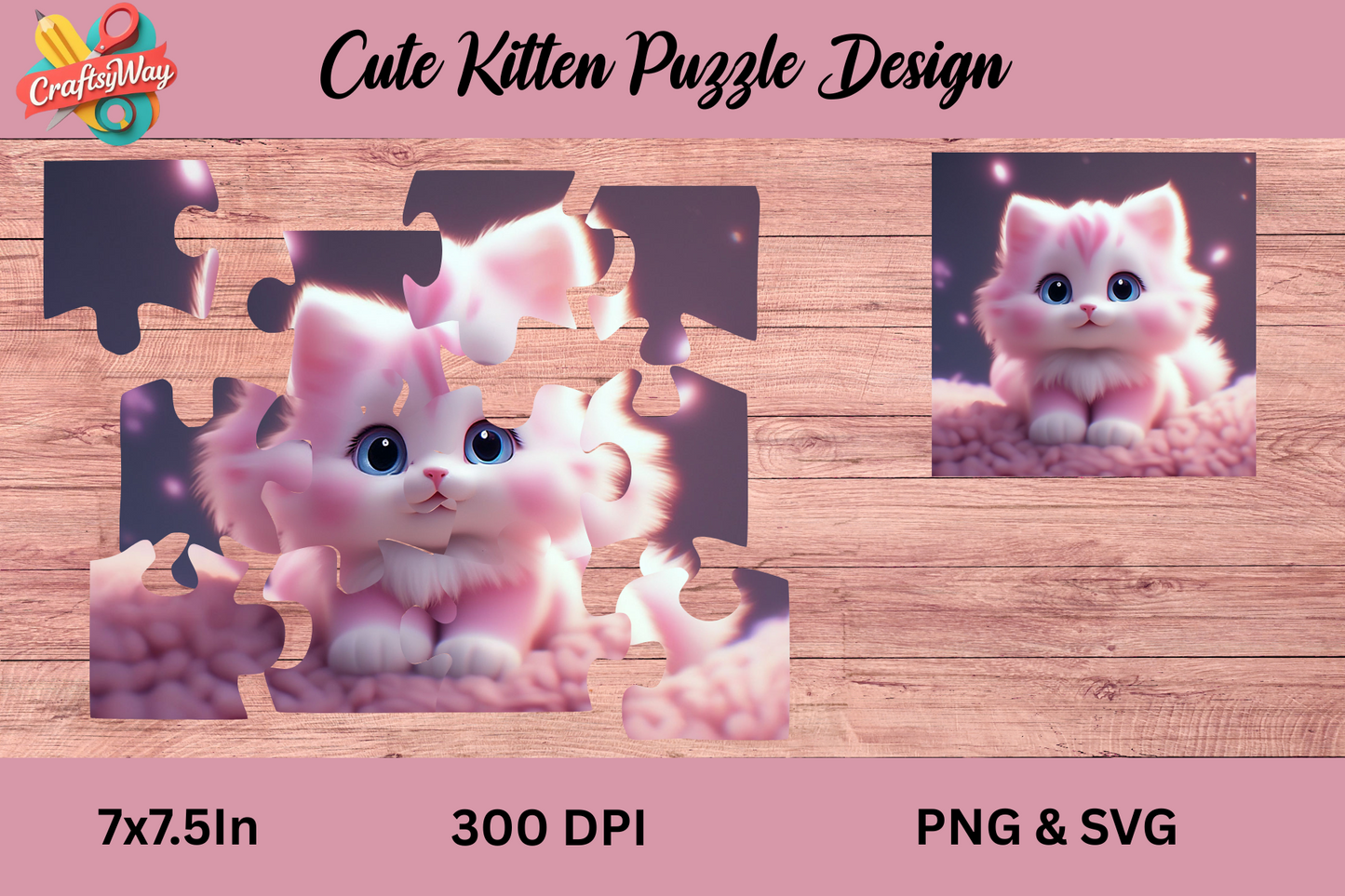 Cute Kitten Puzzle Design