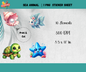 Ocean theme sticker sheet with seashell, wave, and fish designs
