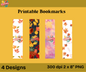Autumn printable bookmarks with fall leaf designs PNG sheet preview