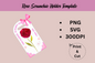 Rose scrunchie holder template PNG display card preview