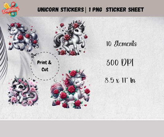 Unicorn Sticker Sheet - CraftsyWay
