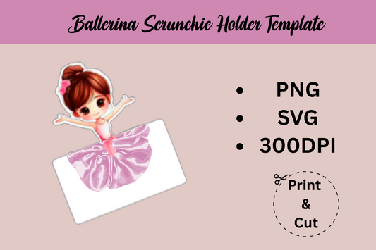 Ballerina Scrunchie Holder Template | Printable Hair Tie Display Card