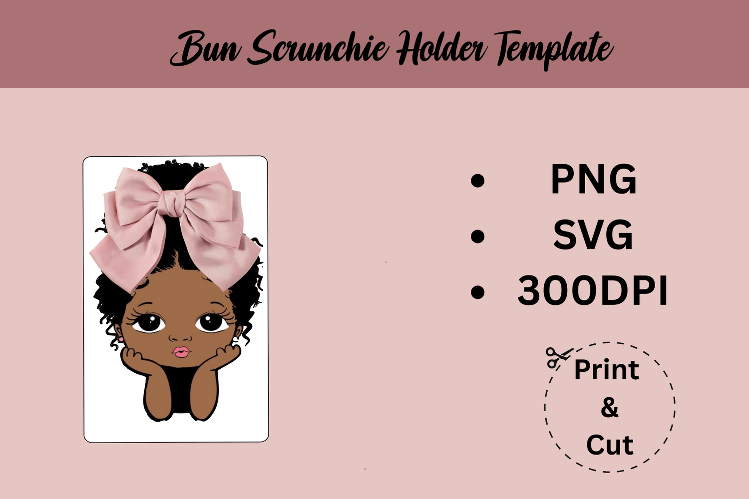Bun Scrunchie Holder Template | PNG & SVG - CraftsyWay