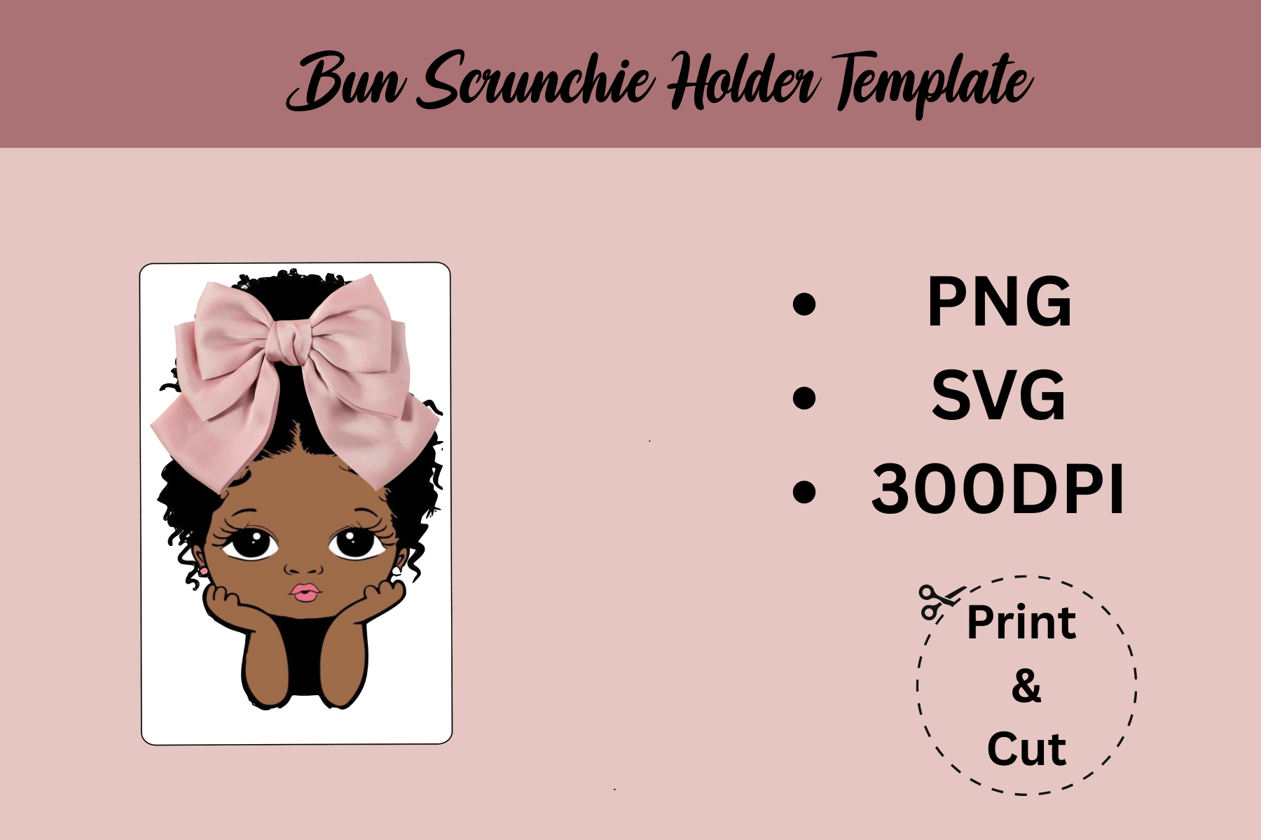 Bun Scrunchie Holder Template | PNG & SVG - CraftsyWay