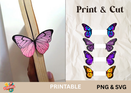 Butterfly Bookmark Printable | 3D Butterfly Bookmarks - CraftsyWay