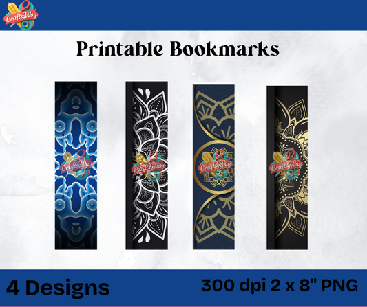 Mandala & Abstract Printable Bookmarks - CraftsyWay