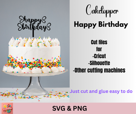 Happy Birthday Butterfly Cake Topper - CraftsyWay