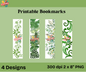 Green Botanical Printable Bookmarks - CraftsyWay