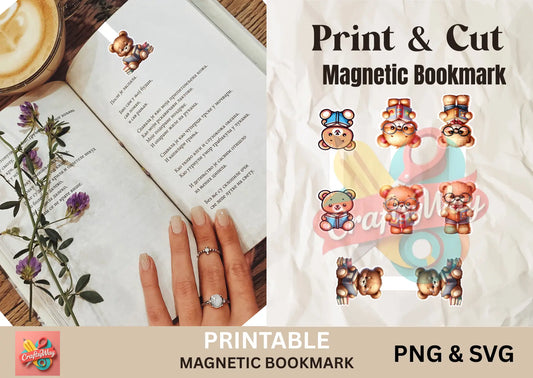 Teddy Bear magnetic bookmark - CraftsyWay